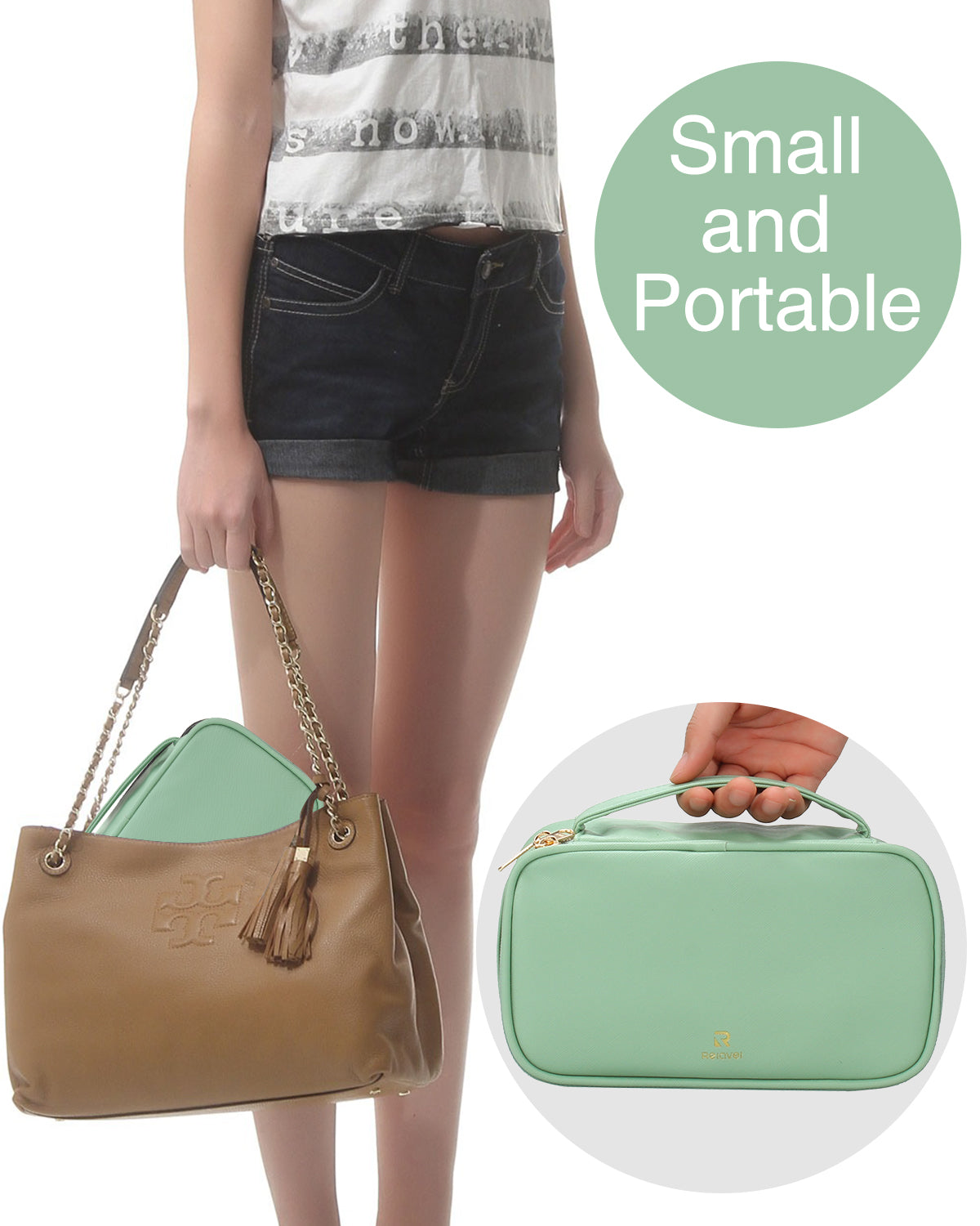 Relavel Makeup Bag Small Travel Cosmetic Bag