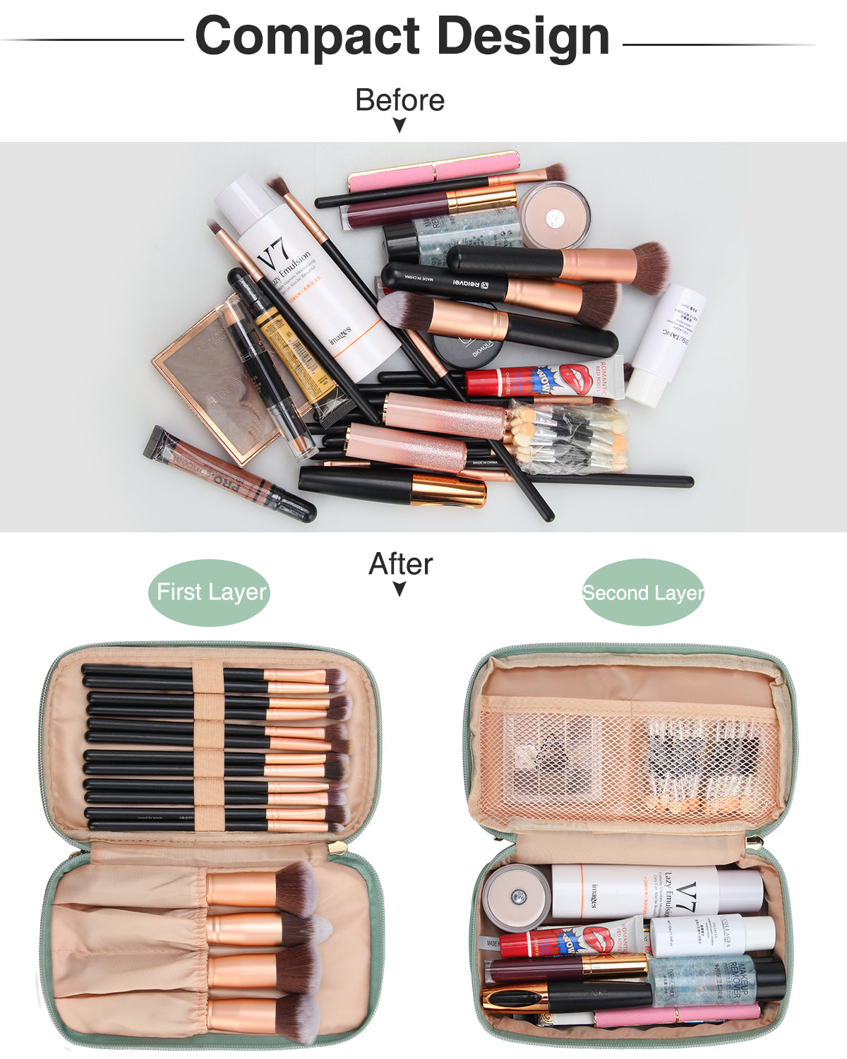 Relavel Makeup Bag Small Travel Cosmetic Bag