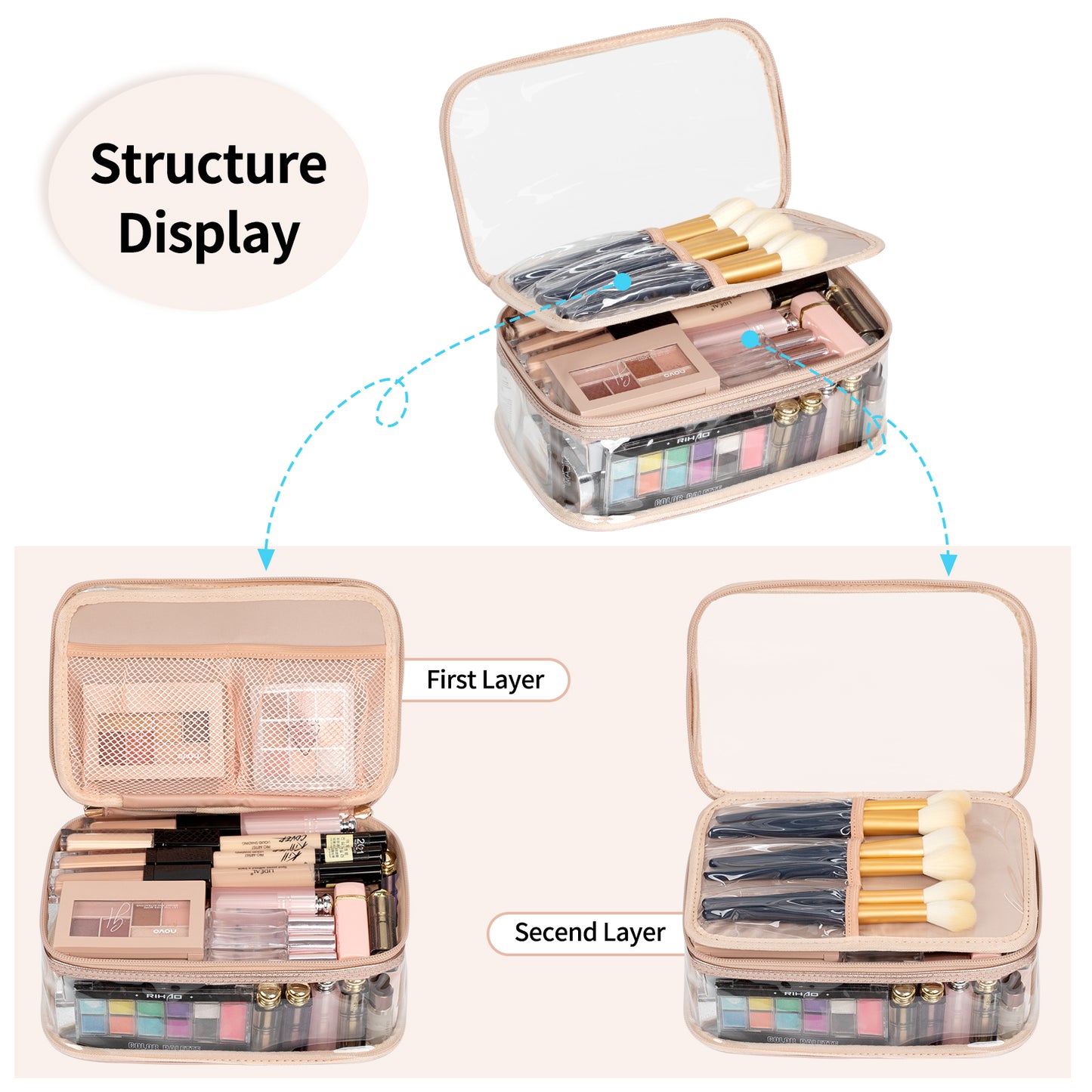 Portable Makeup Storage Organizer Cosmetic Bag