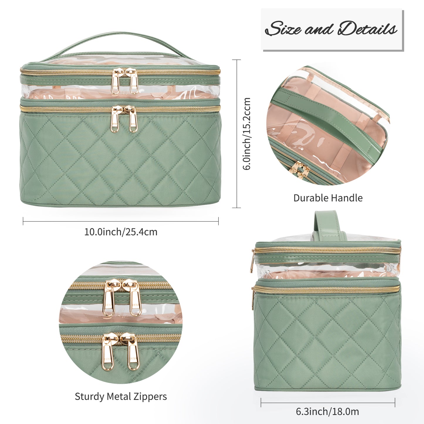 Double Layer Cosmetic Cases Travel Makeup Organizer Bags