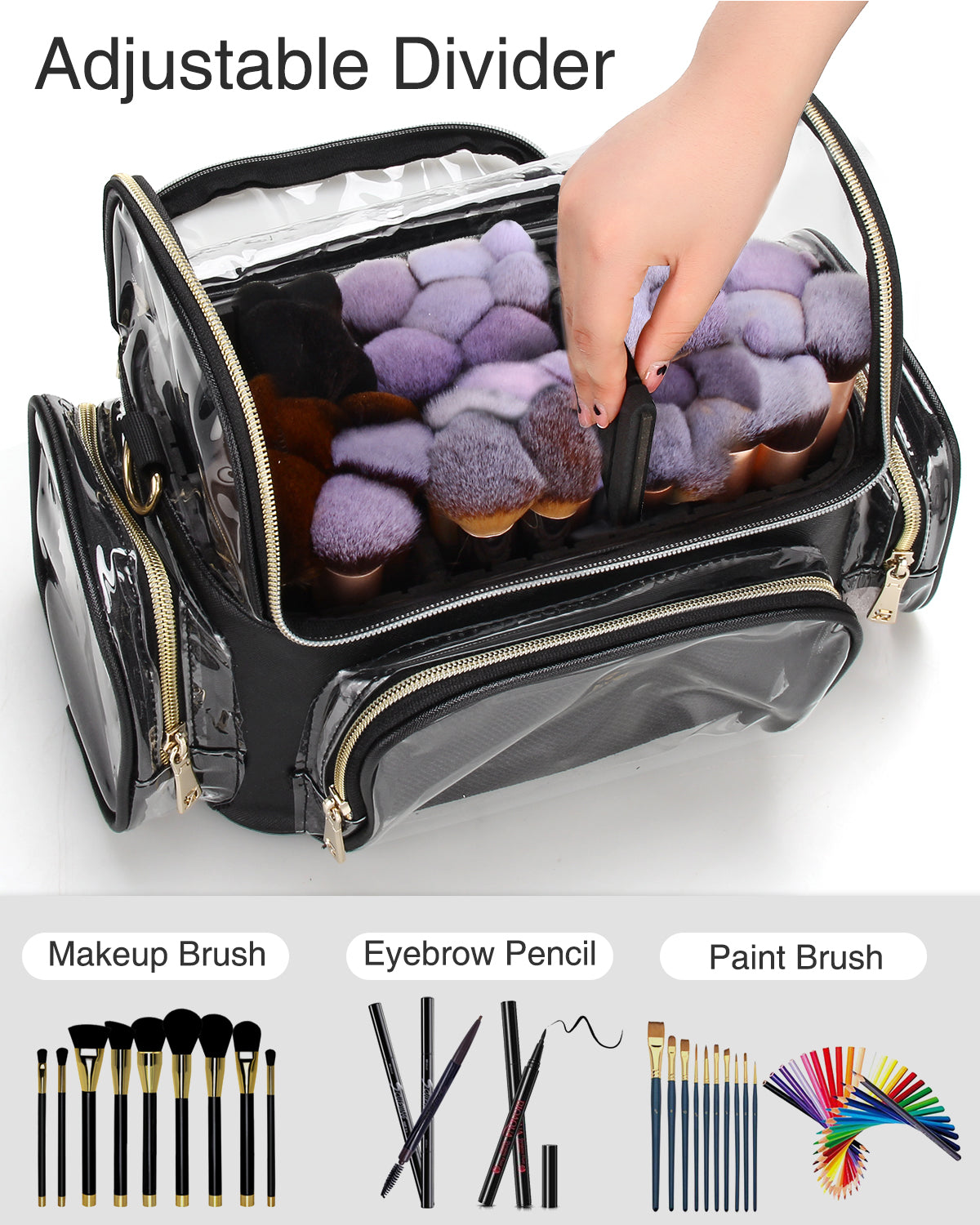 Relavel Large Makeup Brush Bag
