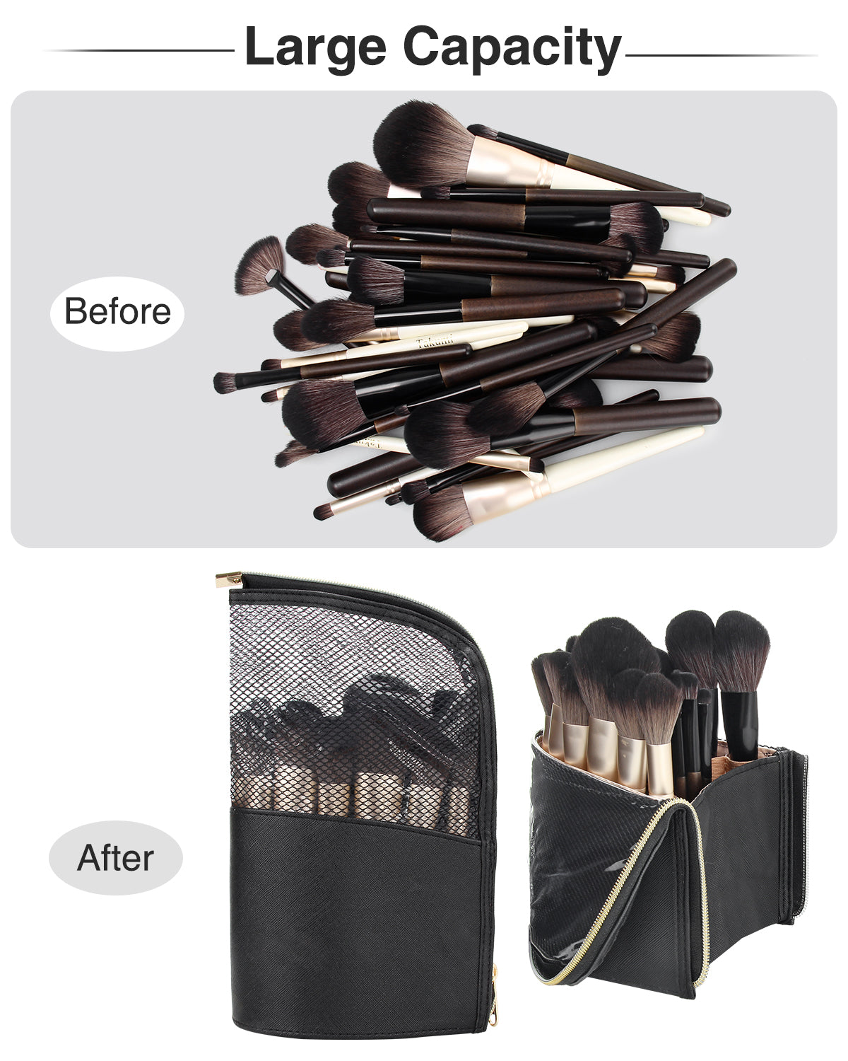MONSTINA Makeup Brush Organzier Bag