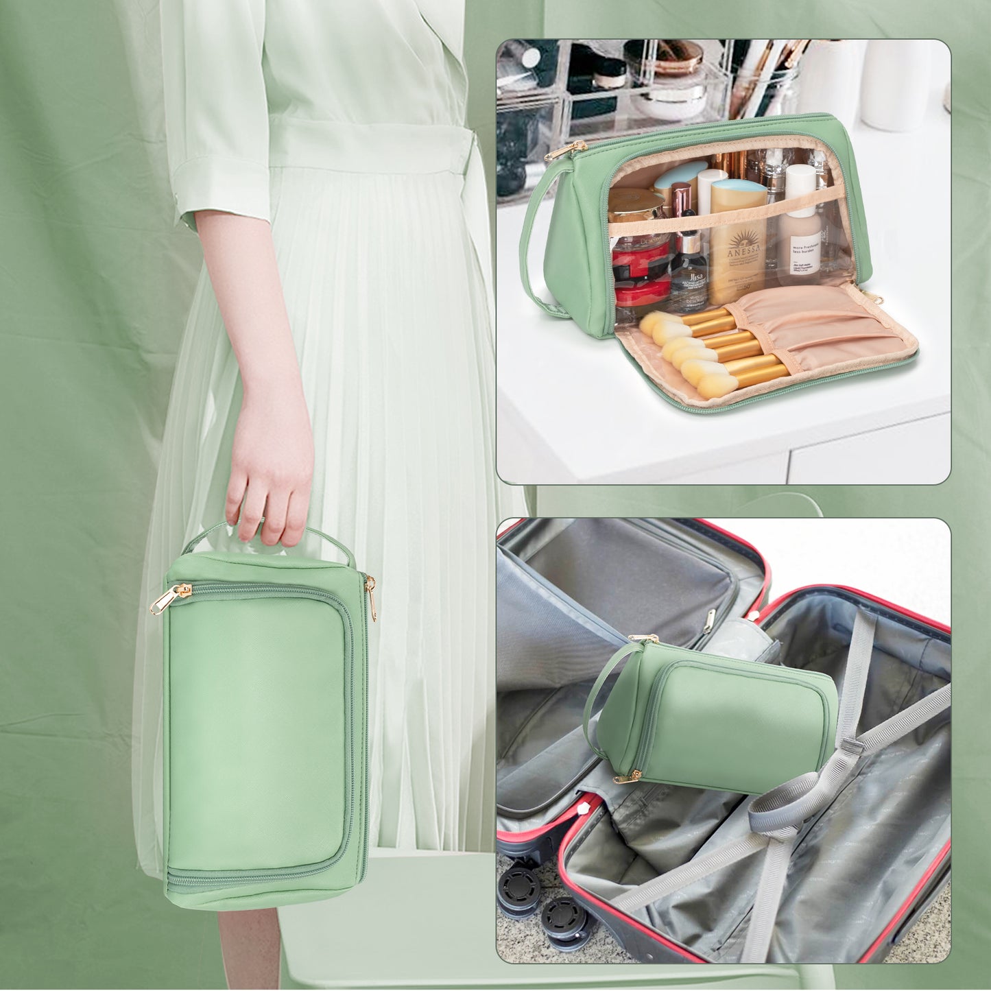 CUBETASTIC Green Makeup Bag