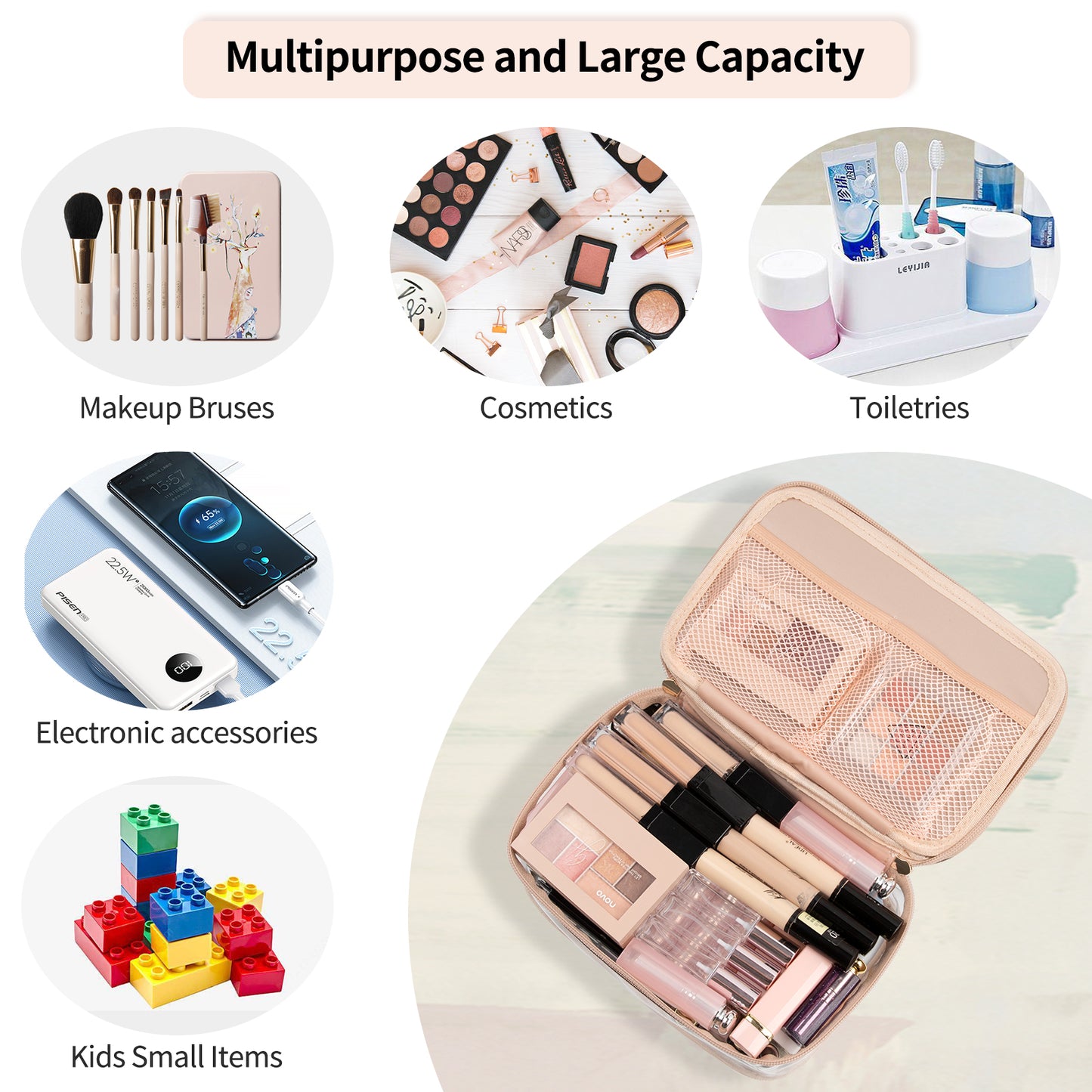 Portable Makeup Storage Organizer Cosmetic Bag