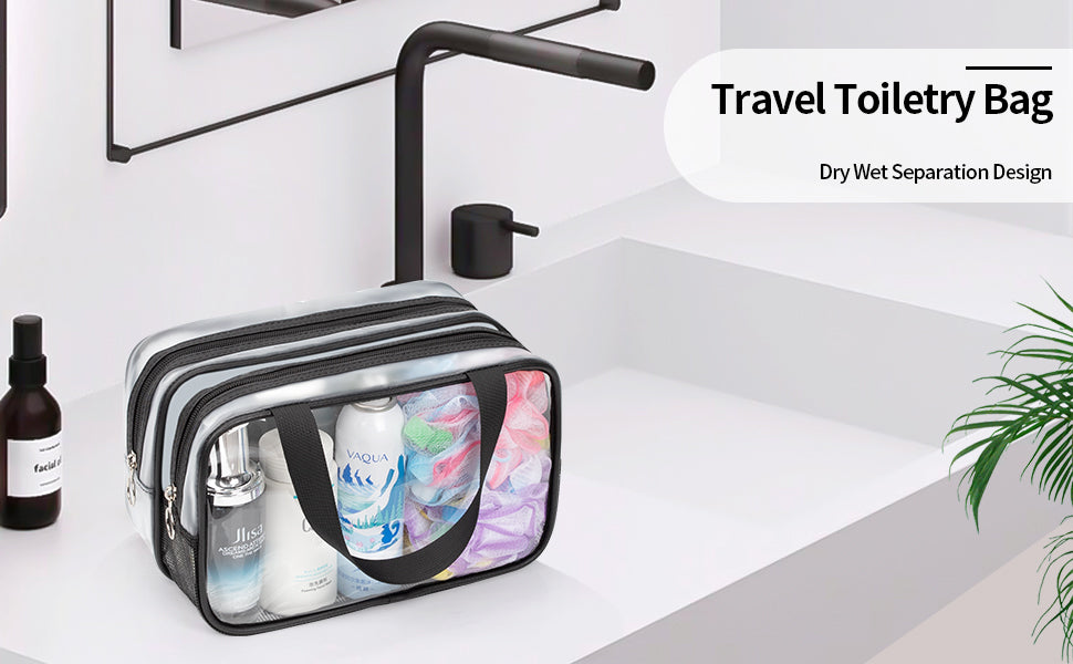 Draining & Waterproof Matte Translucent Toiletries Bag