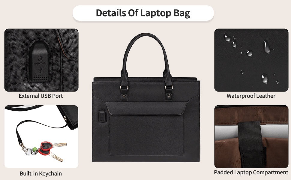 Leather Computer Tote Bag