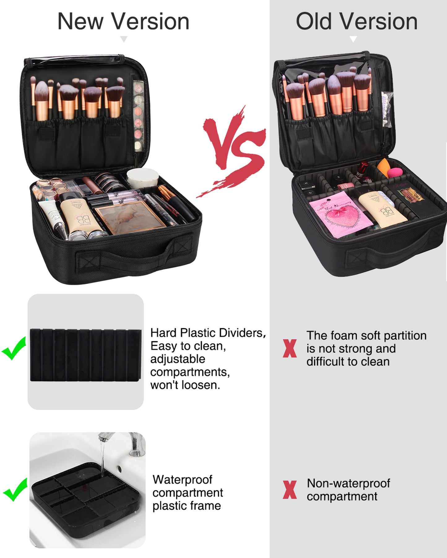 Relavel Makeup Bag with Plastic splitter