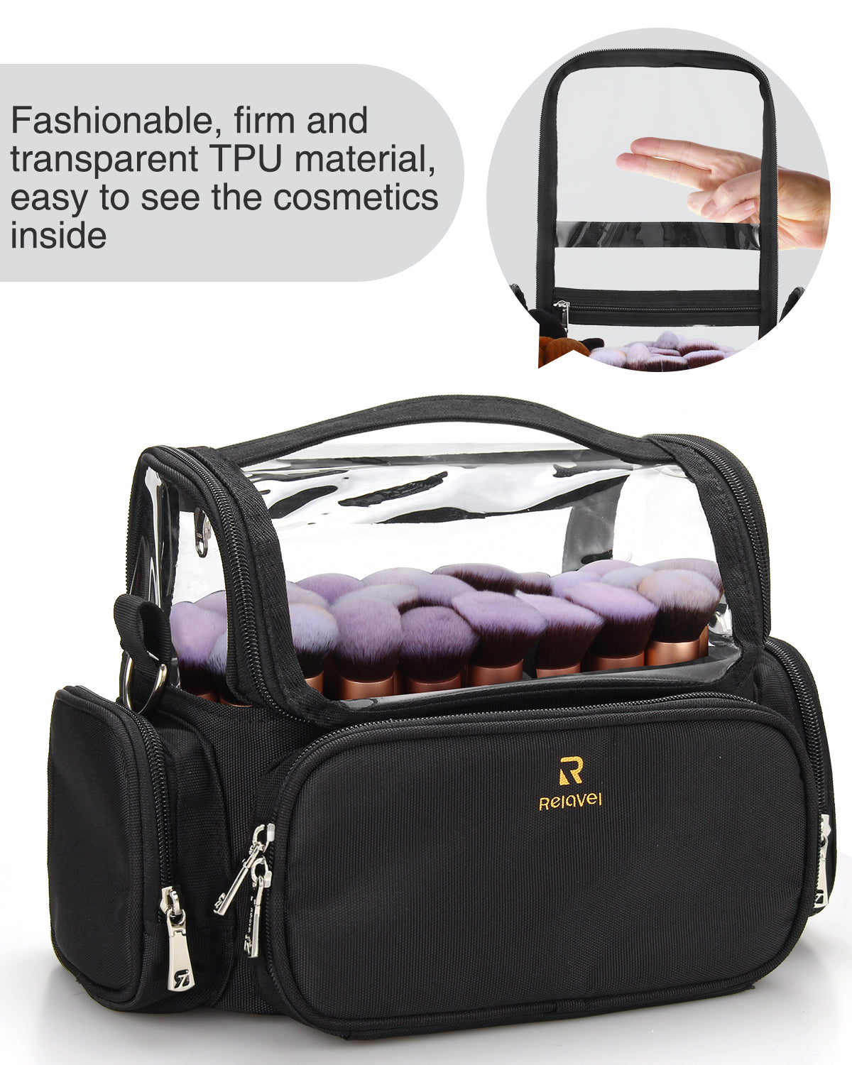 Relavel Black Makeup Brush Holder