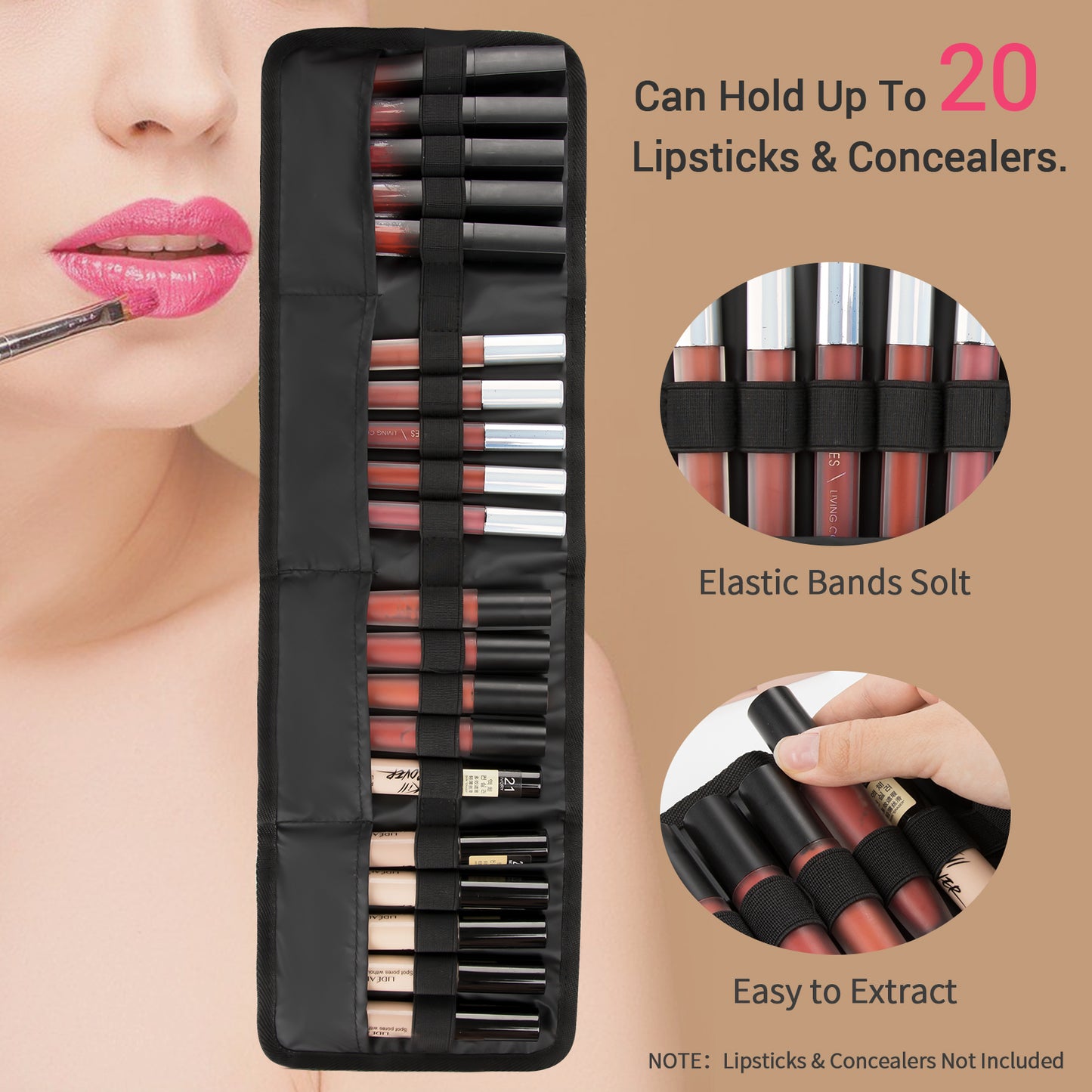 Relavel 20 Slots Rolling Lipstick Organizer