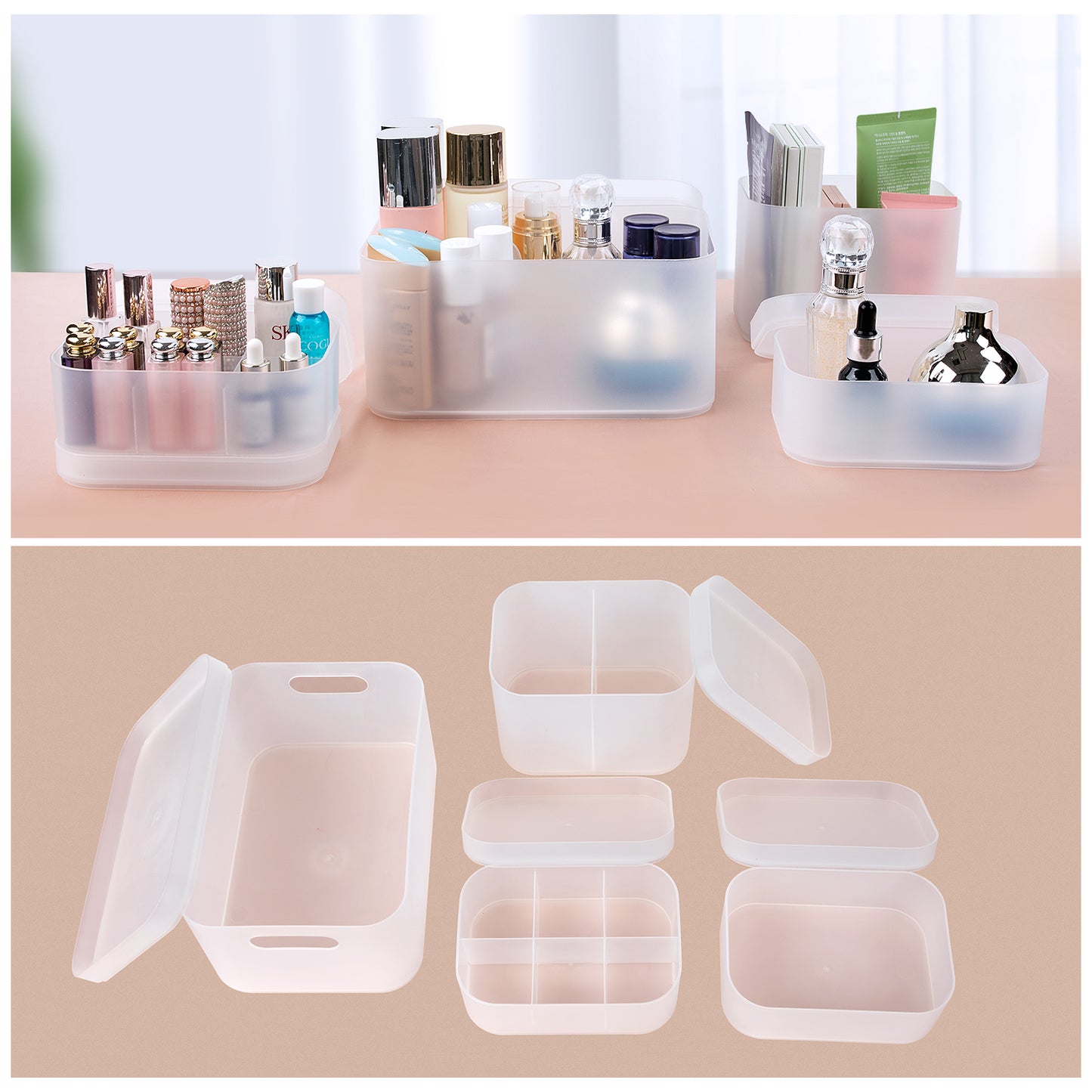 Stackable Clear Makeup Organizer holder
