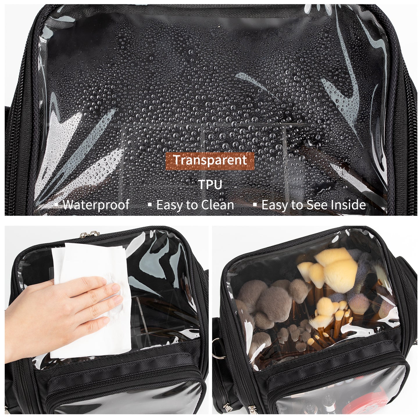 Relavel Acrylic Makeup Brush Buddy Bag