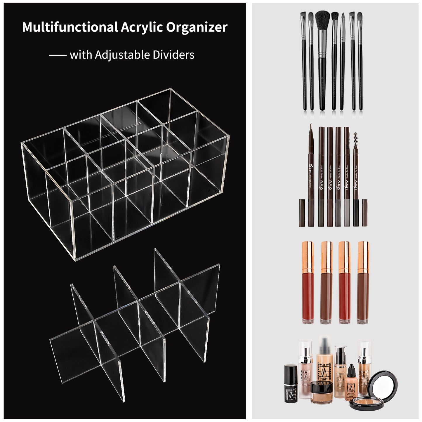 Relavel Acrylic Makeup Brush Buddy Bag