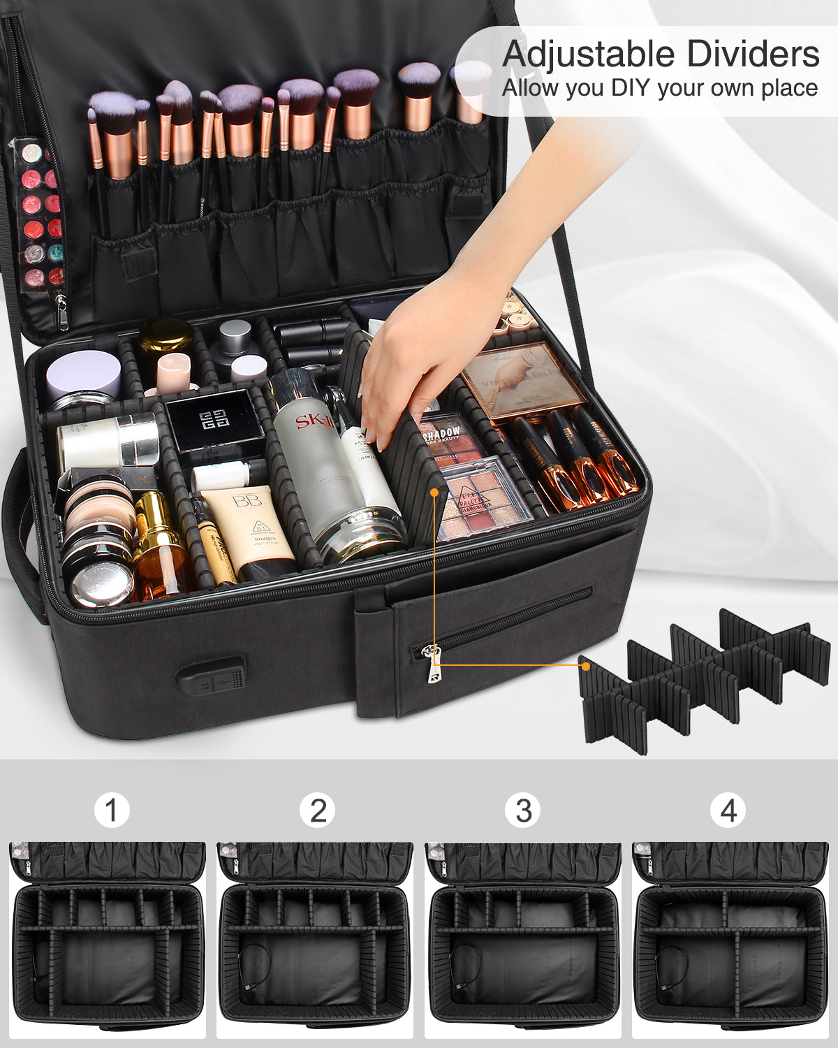 Relavel Extra Large Makeup Barber Backpack Bag