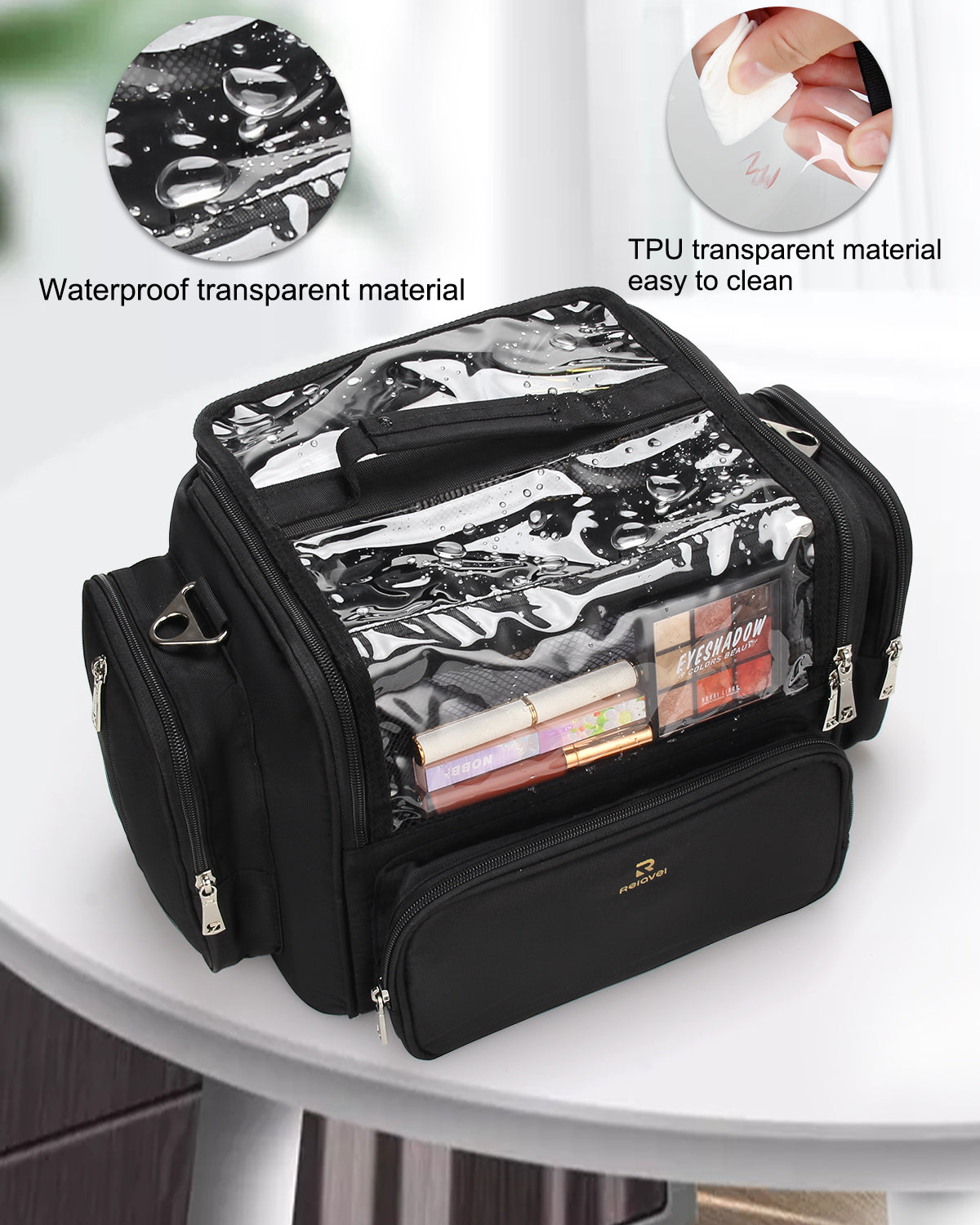 Relavel Extra Large Makeup Brush Holder Buddy Bag