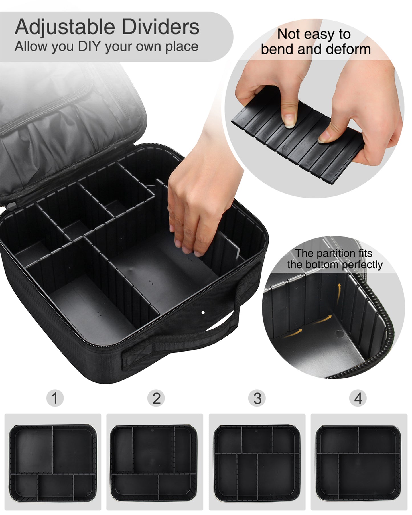 Relavel Makeup Bag with Plastic splitter