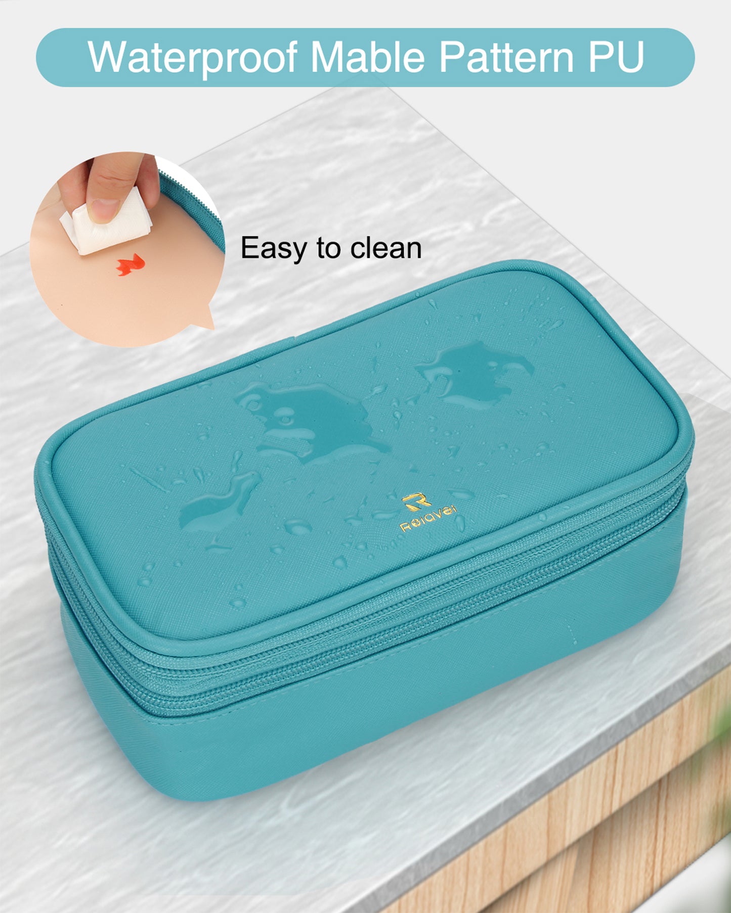 Relavel 2 Layer Travel Makeup Organizer