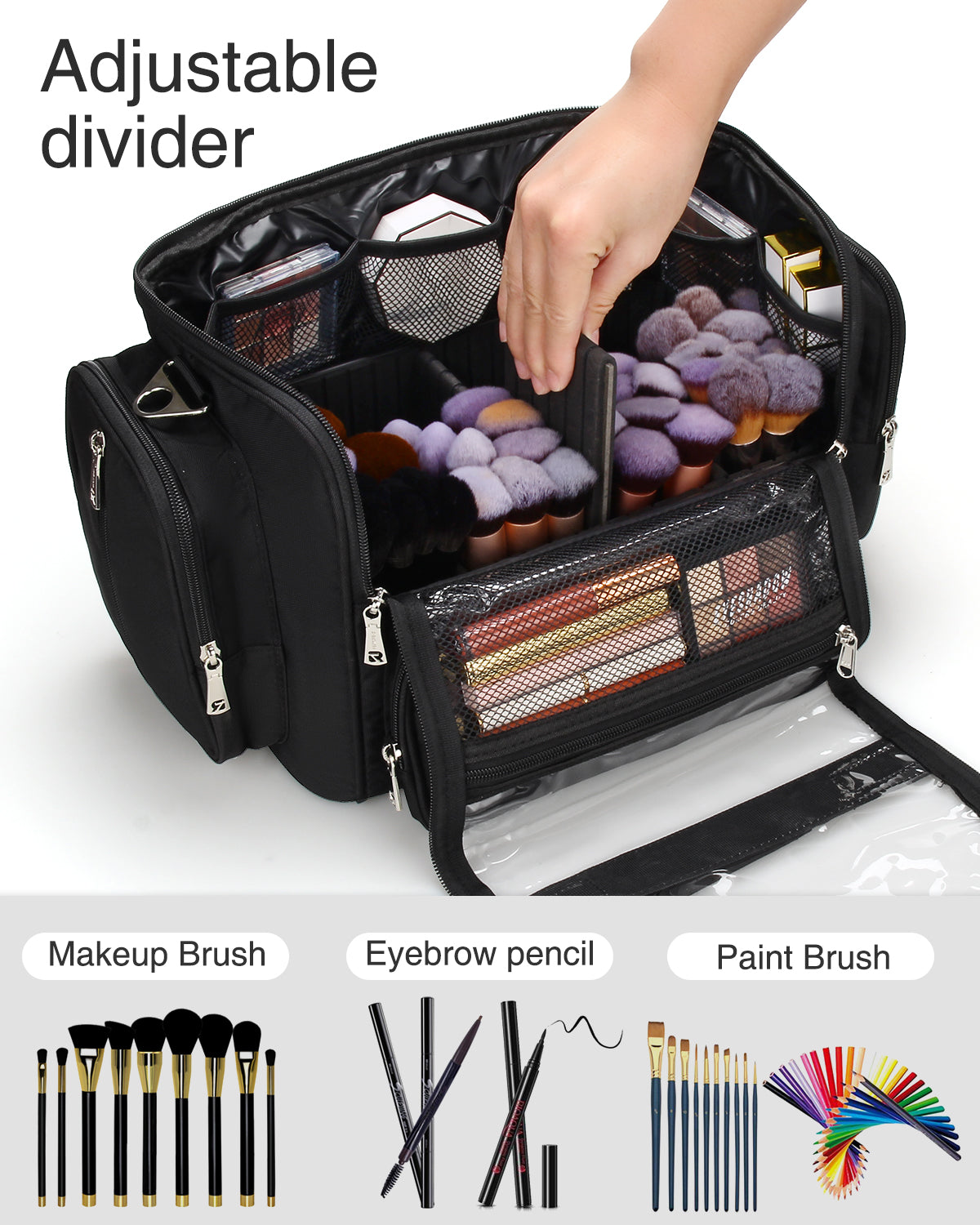 Relavel Extra Large Makeup Brush Holder Buddy Bag