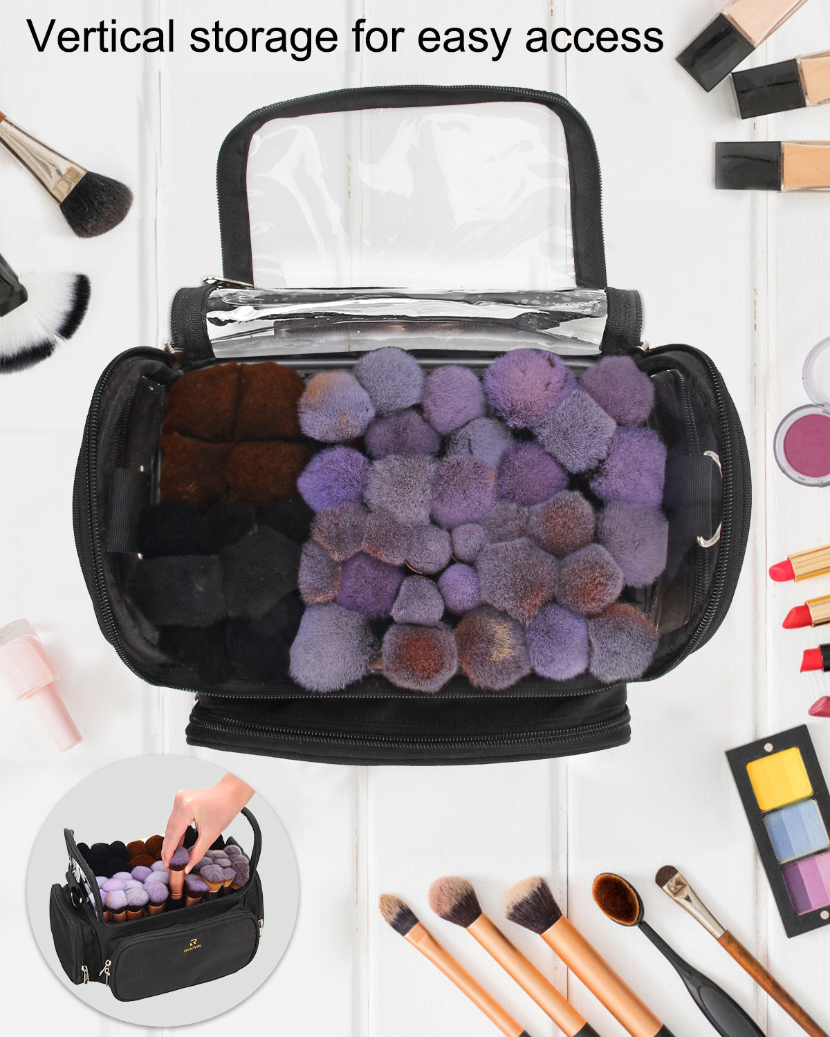 Relavel Black Makeup Brush Holder