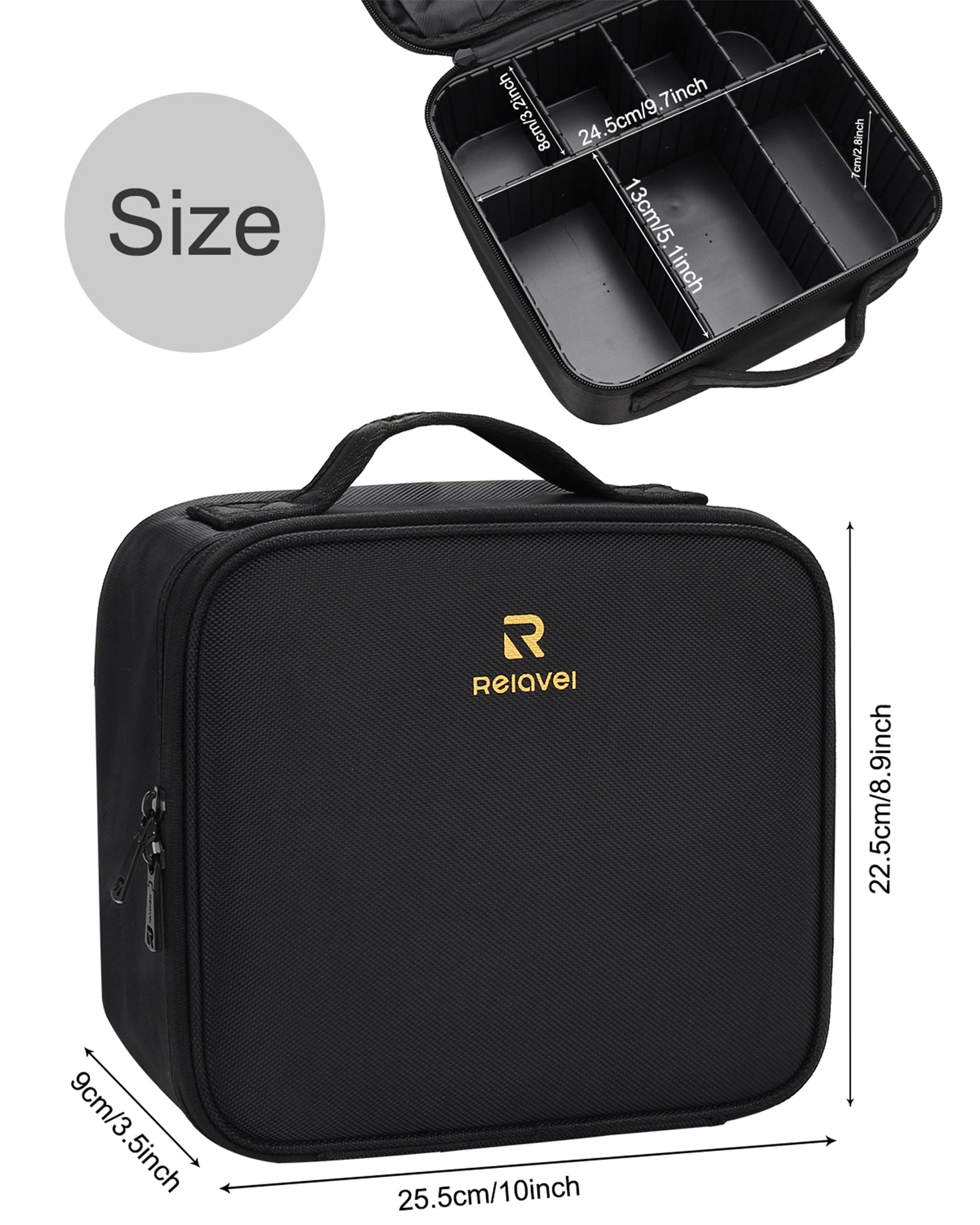 Relavel Makeup Bag with Plastic splitter