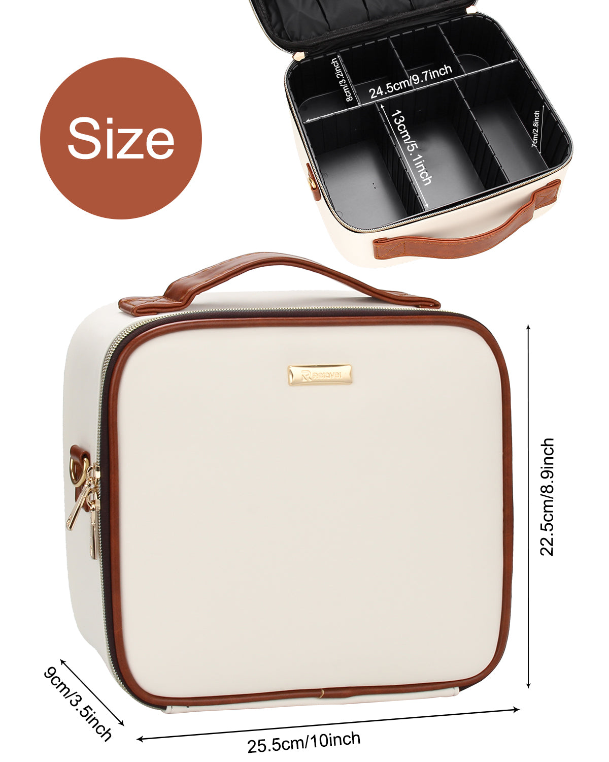 Relavel Small Makeup Case with Plastic Dividers