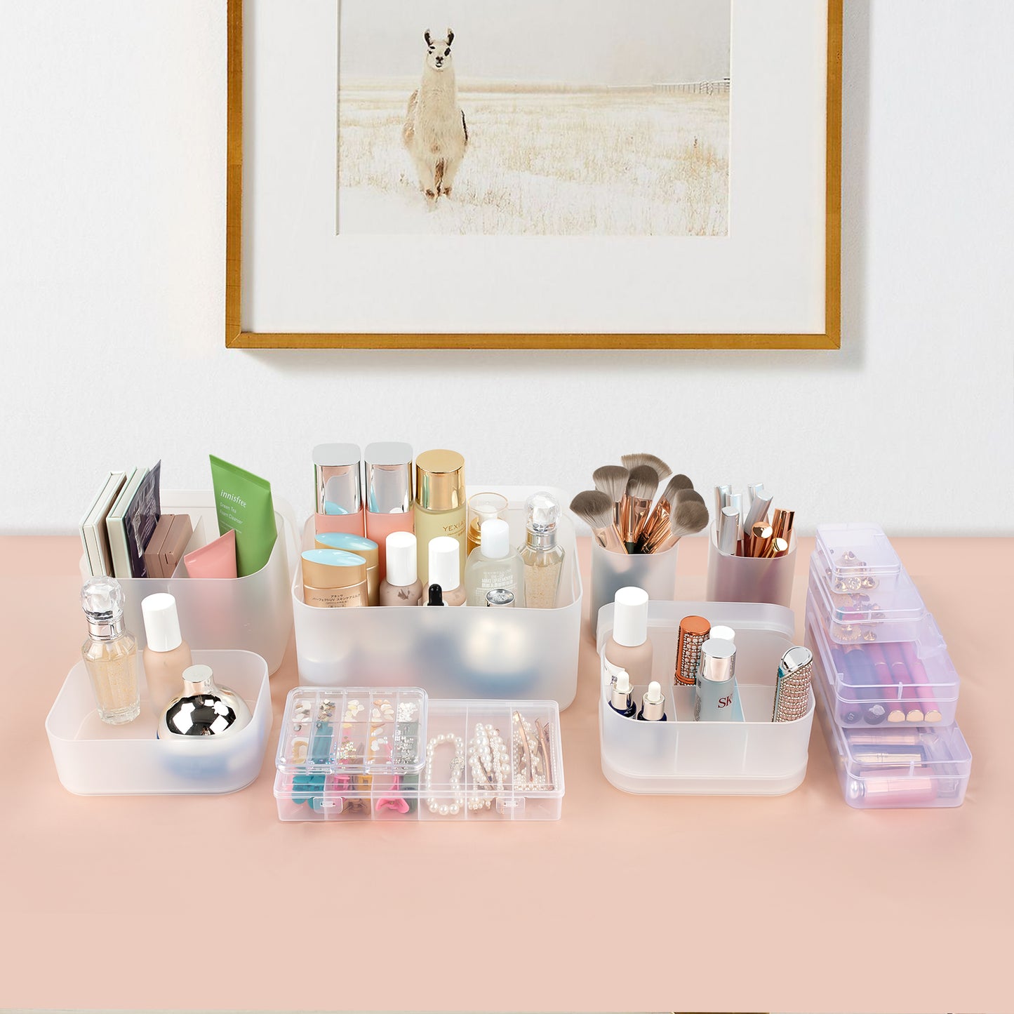 Stackable Clear Makeup Organizer holder