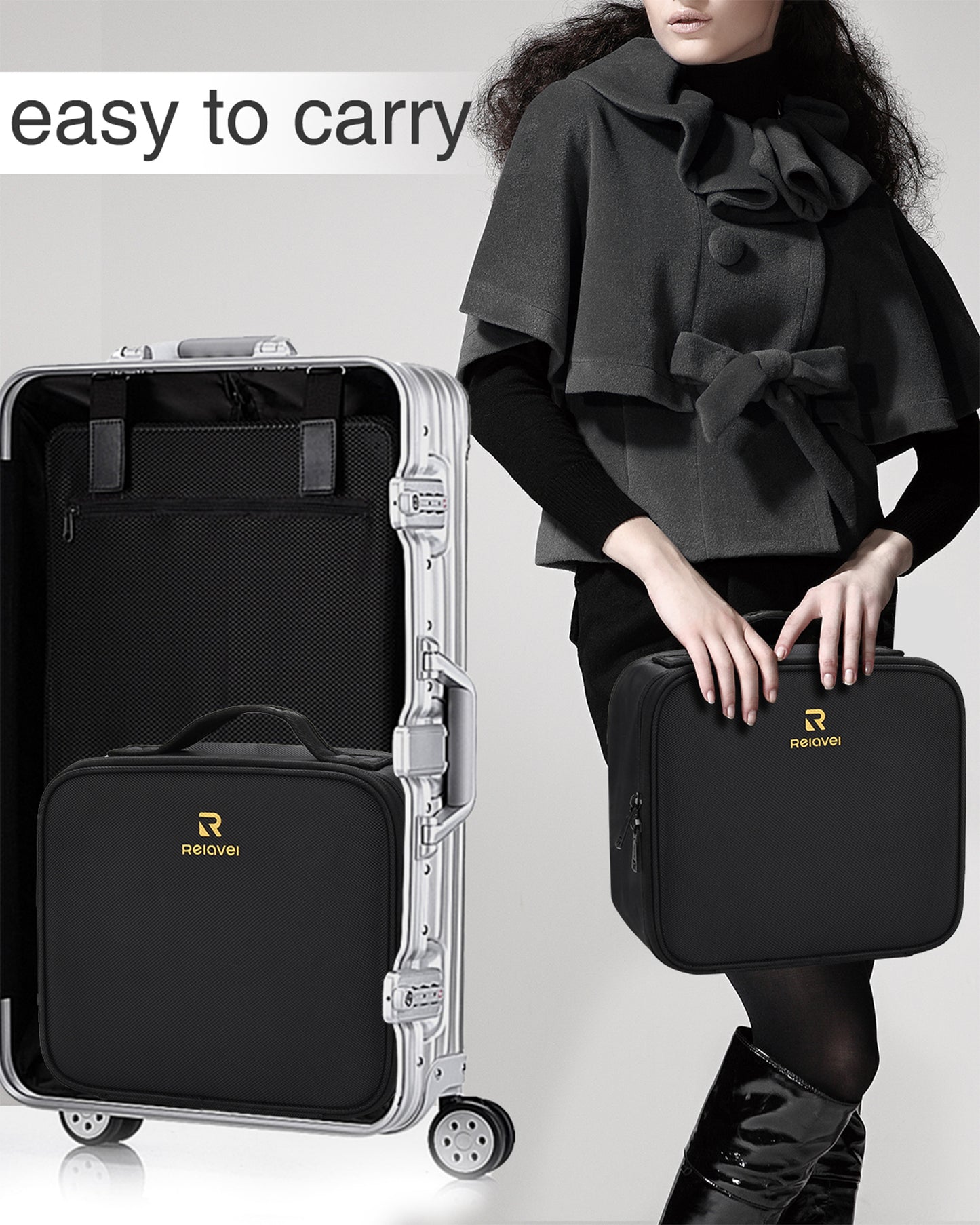 Relavel Makeup Bag with Plastic splitter