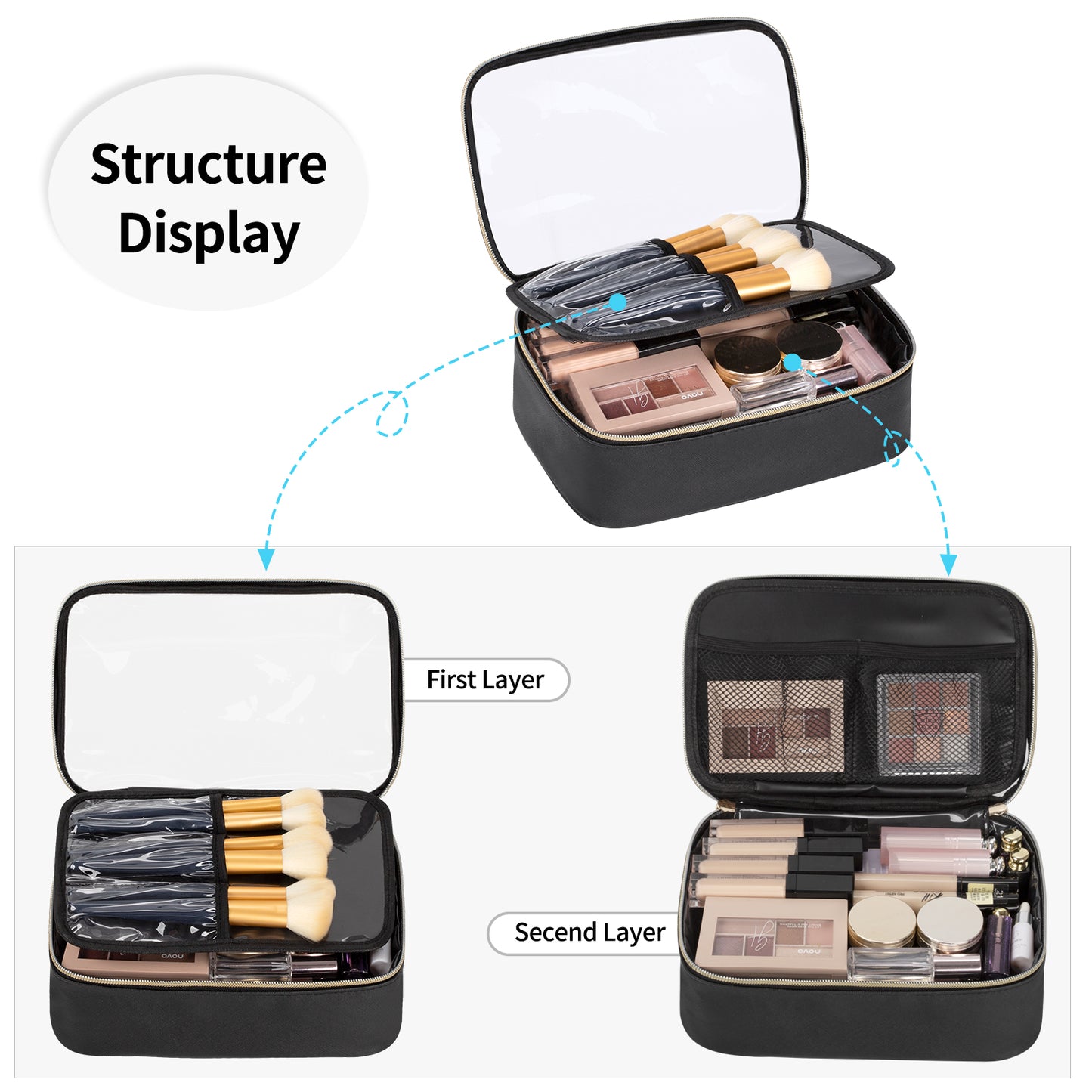 Portable Makeup Storage Organizer Cosmetic Bag