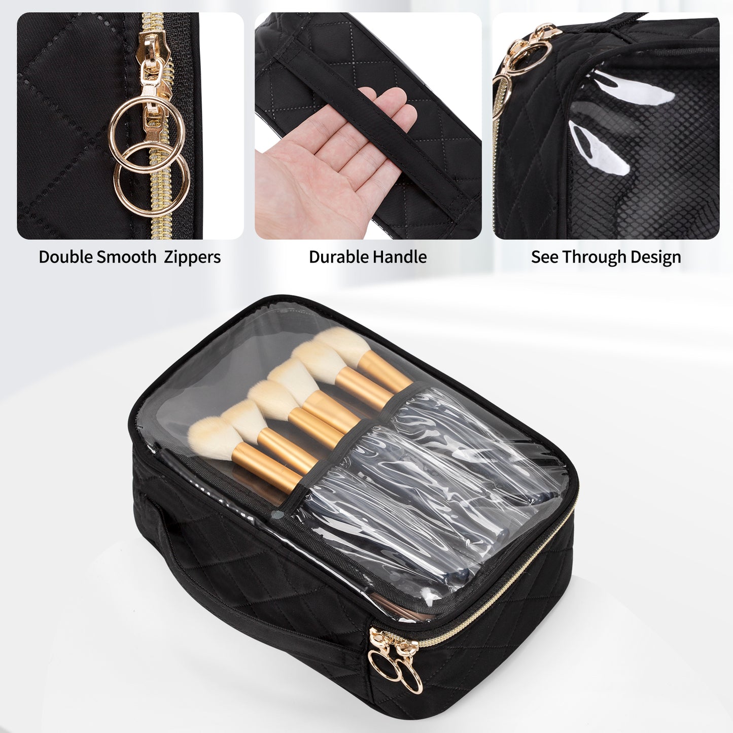 Travel Makeup Bag Cute Clear Pouch For Women and Girls Cosmetics Bags