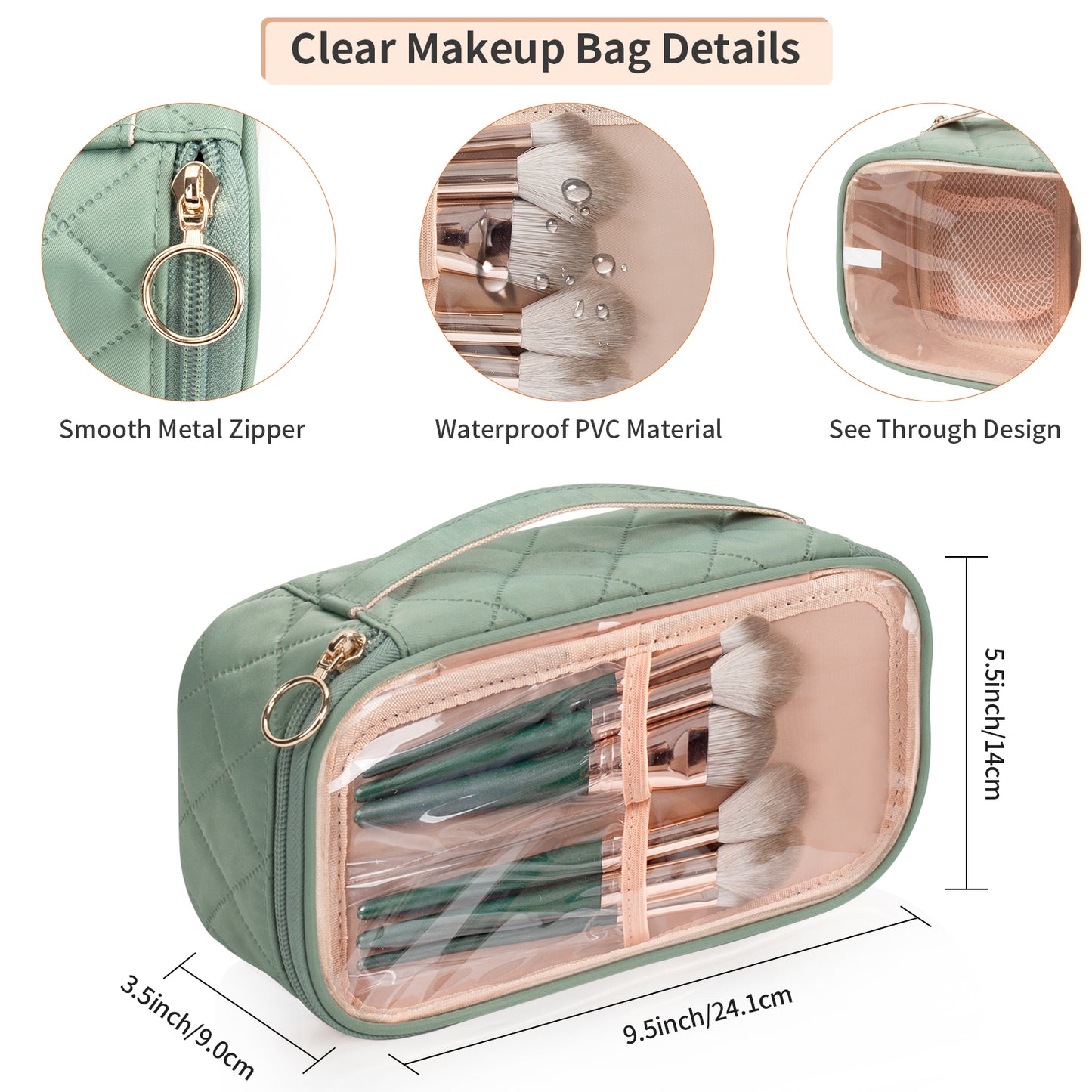 Travel Makeup Bag Cute Clear Pouch