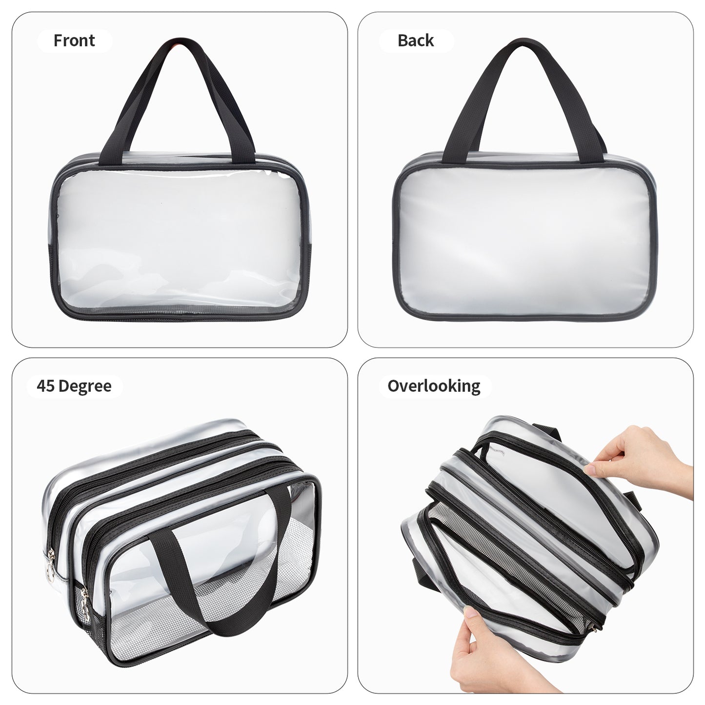 Draining & Waterproof Matte Translucent Toiletries Bag