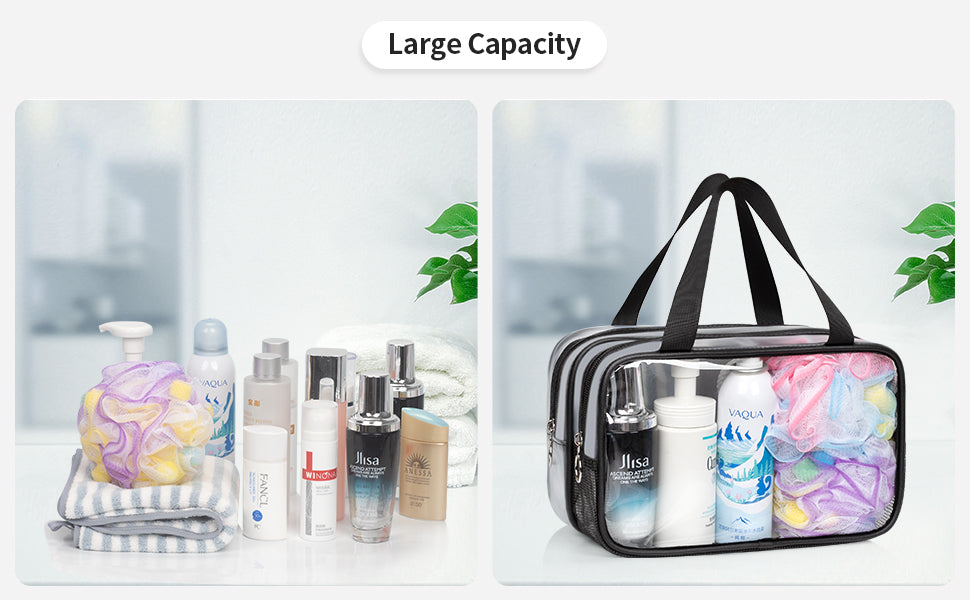 Draining & Waterproof Matte Translucent Toiletries Bag