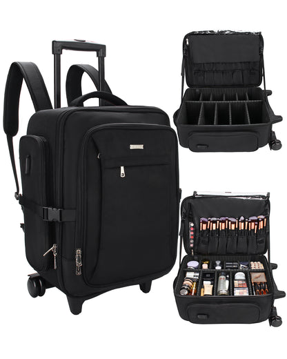 Relavel Custom Backpack Rolling Makeup Trolley Case