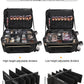 Relavel Leather Backpack Rolling Makeup Trolley Case