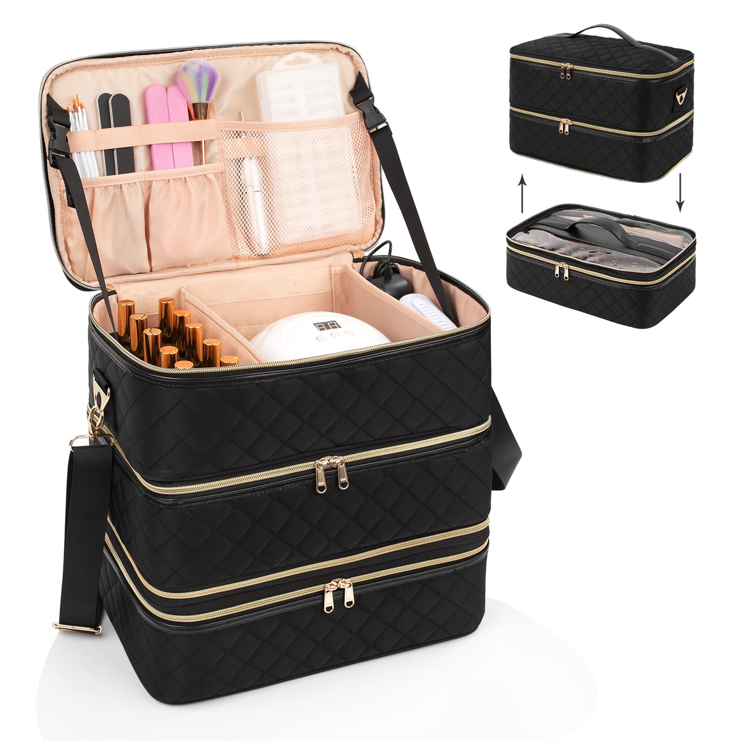 Relavel Three Layer Nail Polish Organizer Case