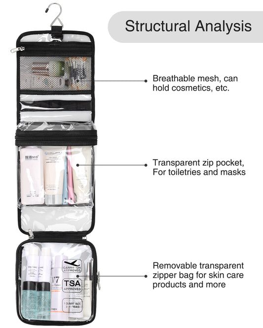 Relavel Clear Hanging Toiletry Bag TSA Approved