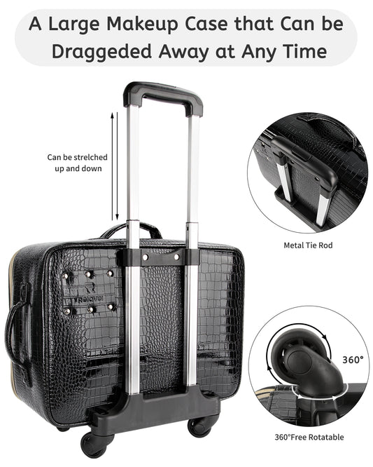 Relavel 20" Carry On Rolling Makeup Train Case