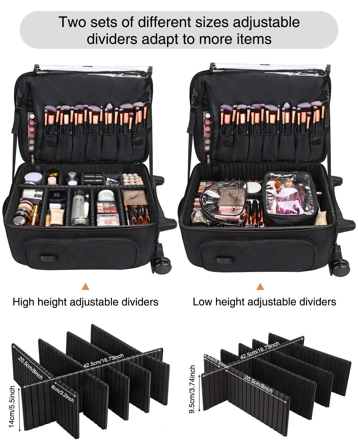 Rolling Black Super Large Professional Trolley Makeup Backpack – Relavelbag