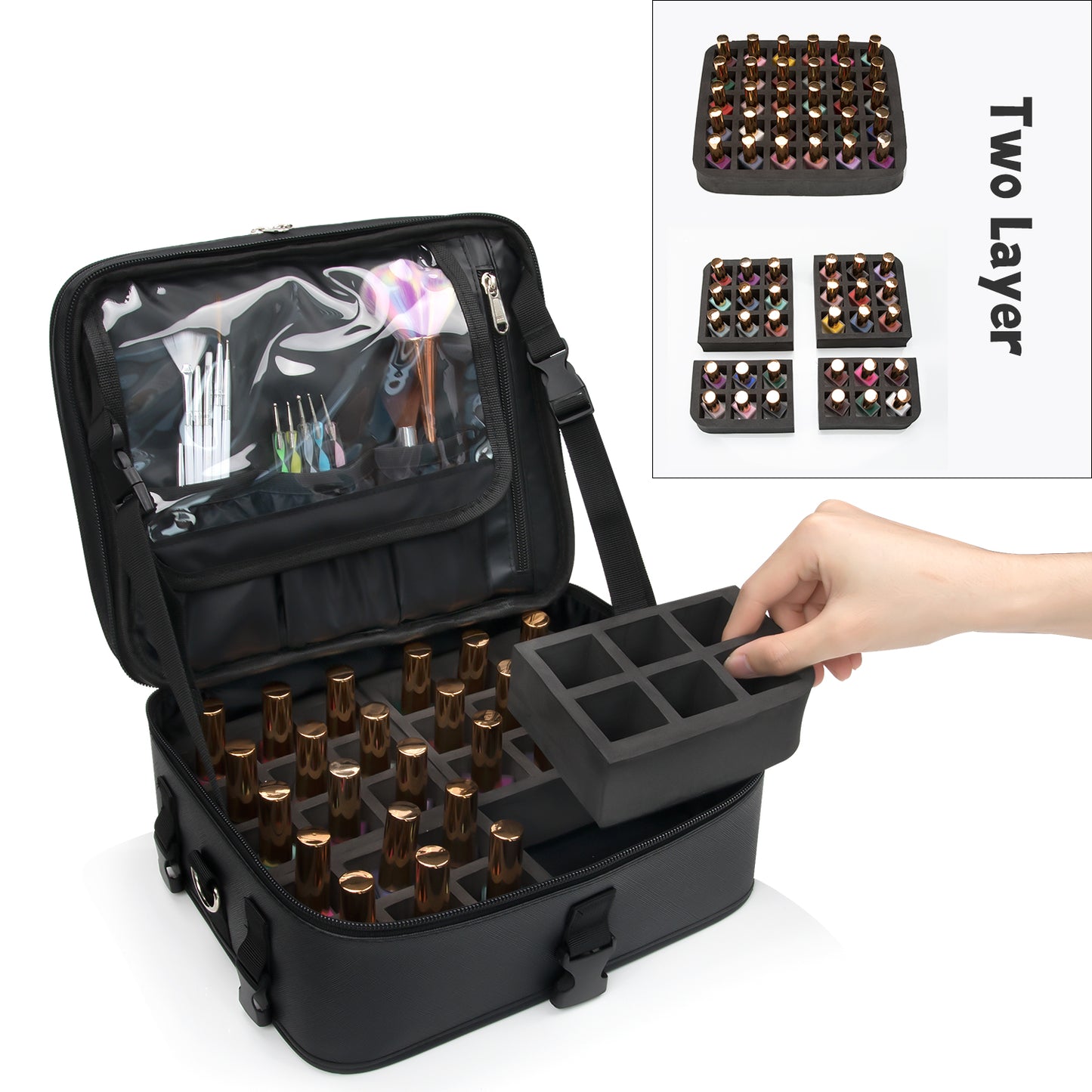 Relavel Travel Nail Polish Holder Bag