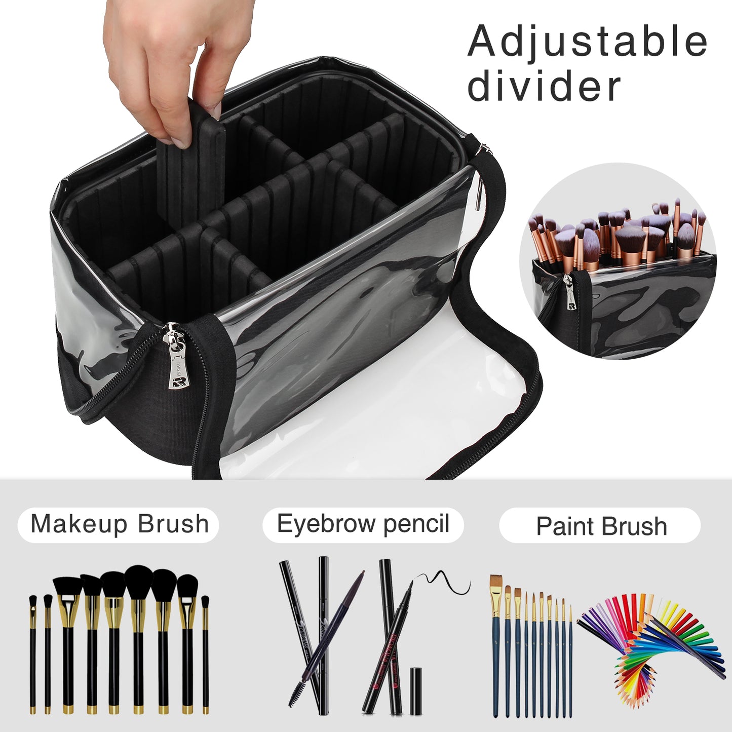 Relavel Stand Up Large Makeup Brush Case