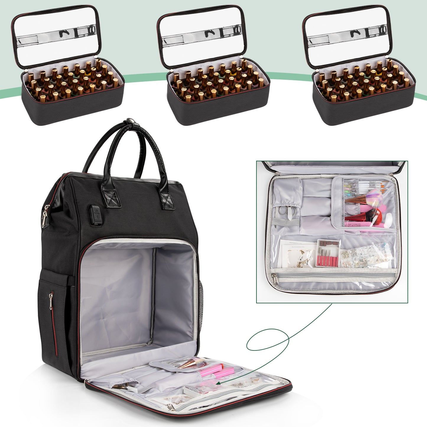 Relavel Nail Polish Organizer Backpack