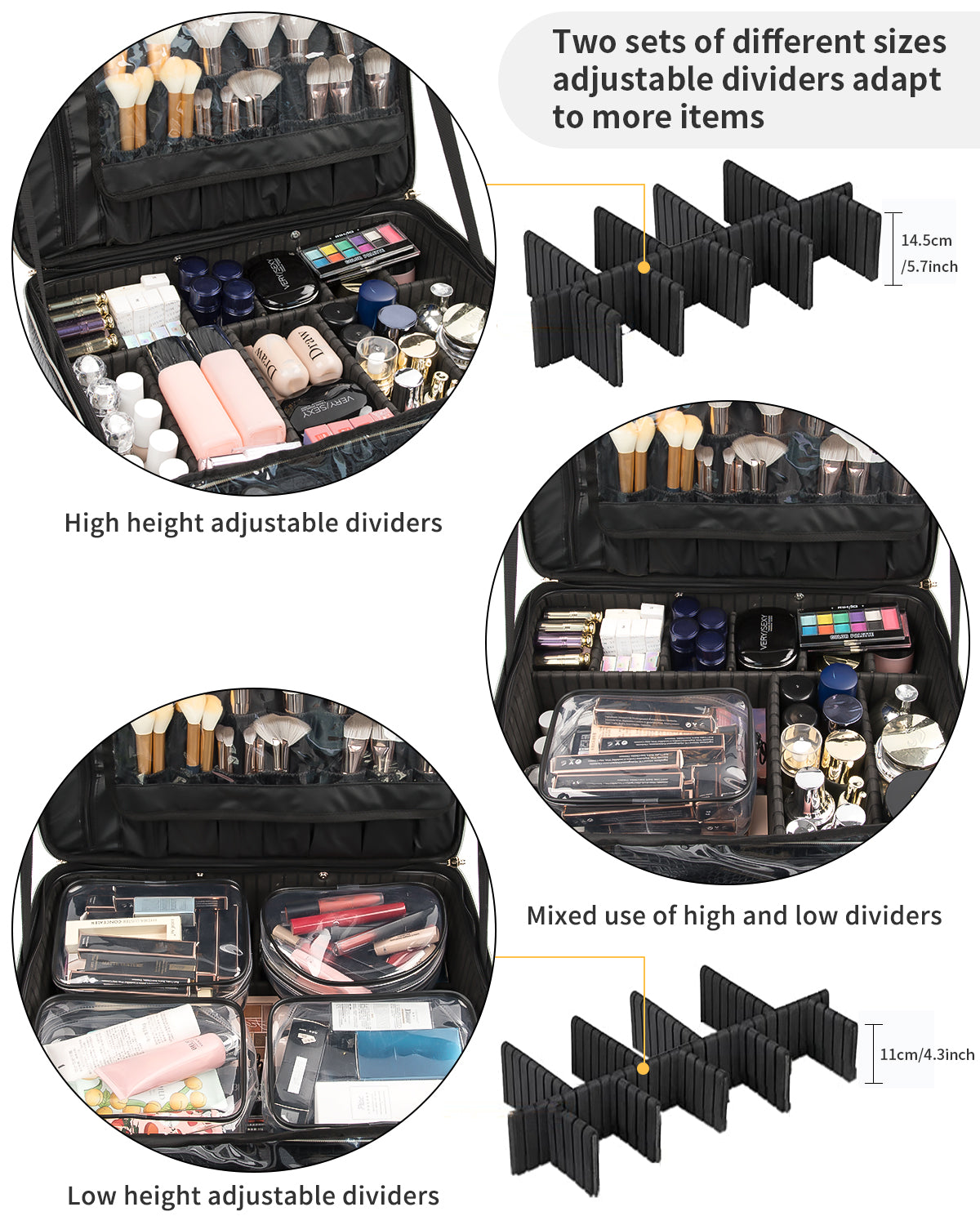 Relavel 20" Carry On Rolling Makeup Train Case