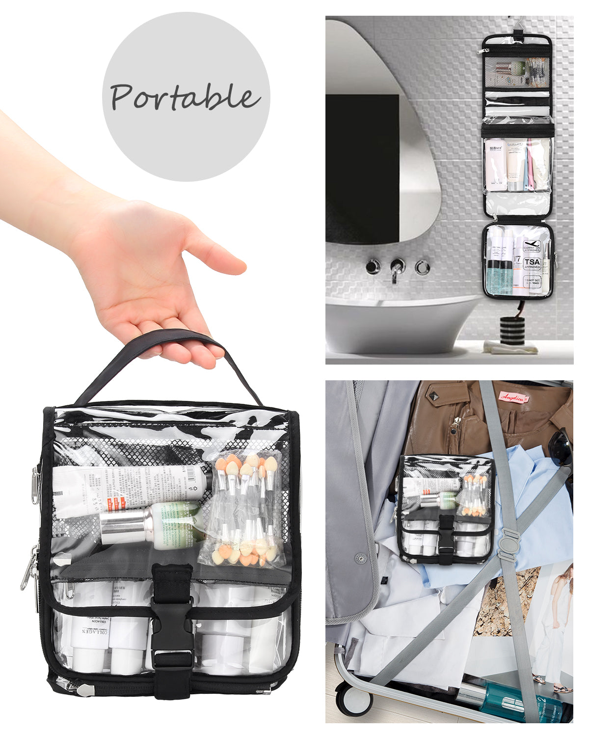 Relavel Clear Hanging Toiletry Bag TSA Approved