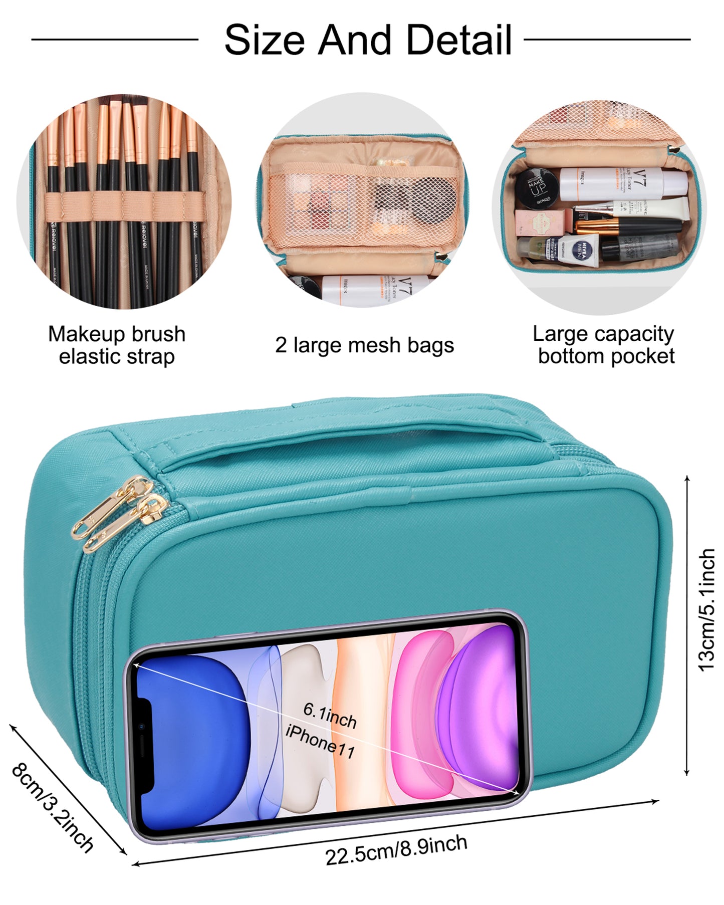 Relavel 2 Layer Travel Makeup Organizer