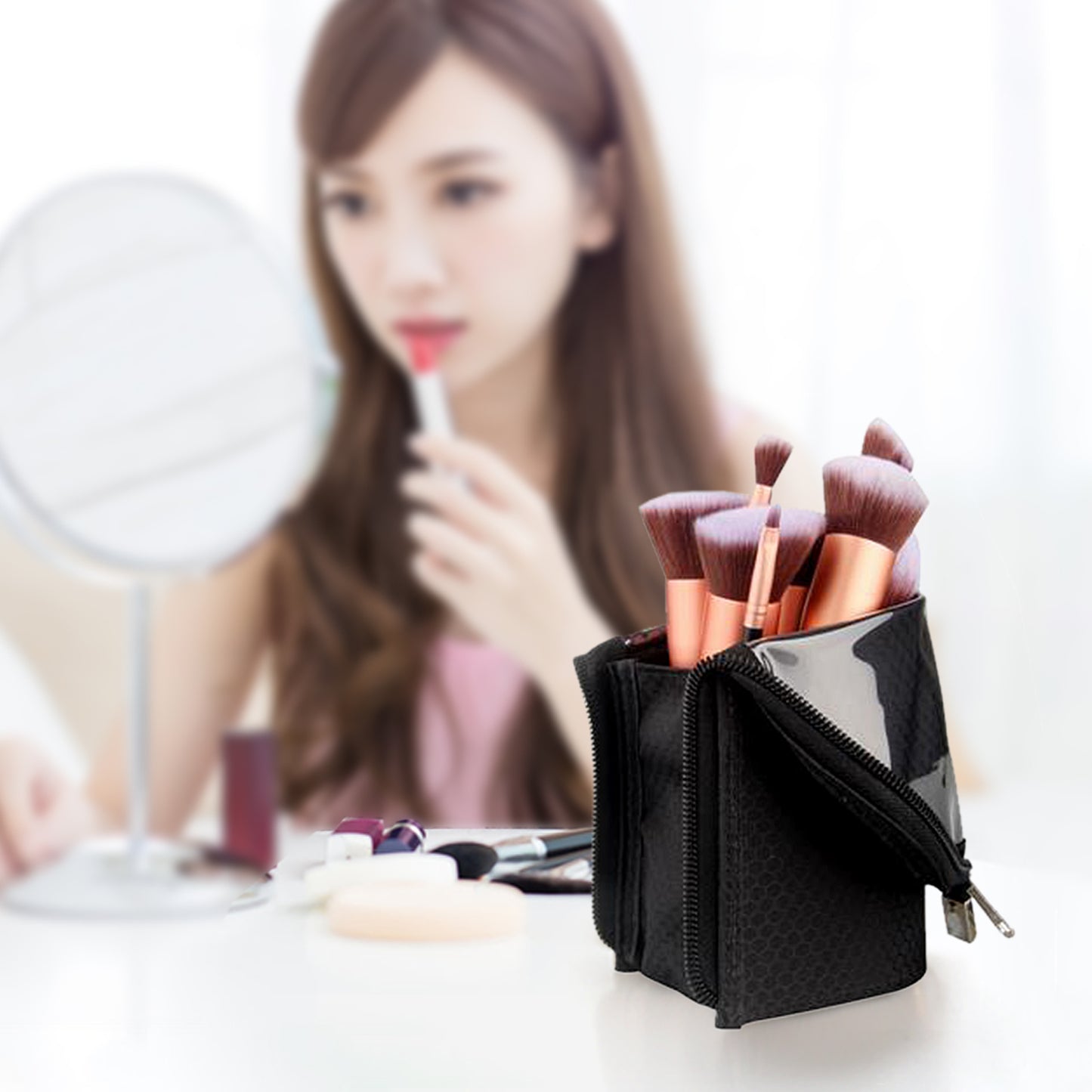 Relavel Stand-up Foldable Makeup Brush Holder