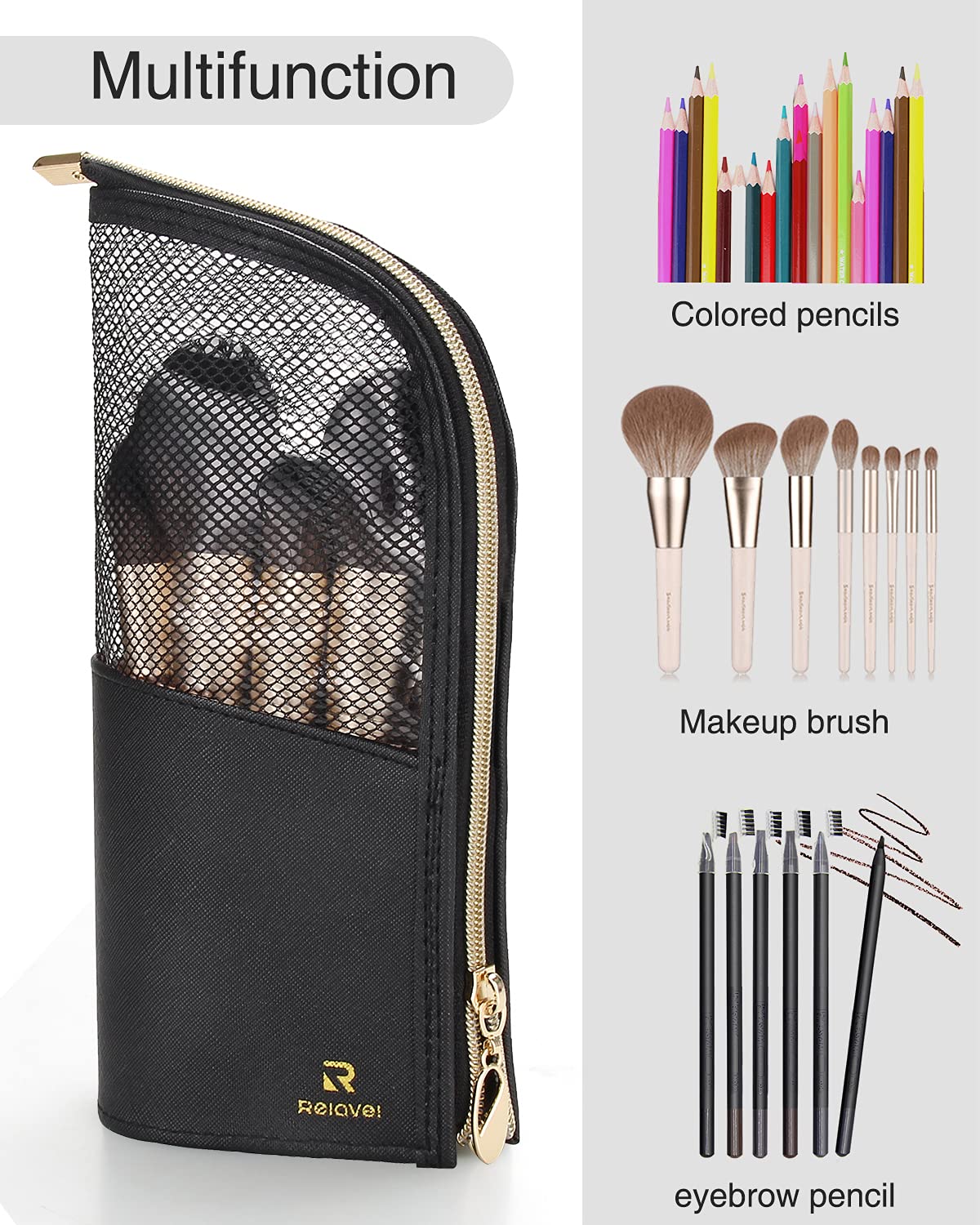 Relavel Makeup Brush Organzier Bag